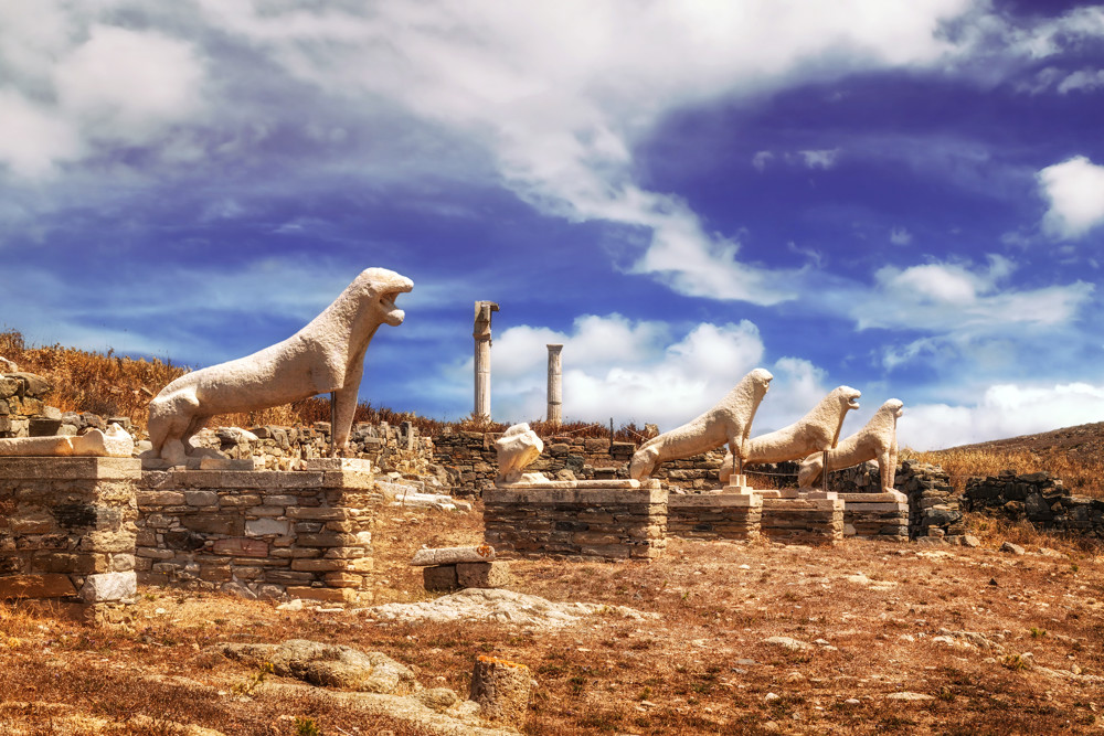 Lions on Delos Island