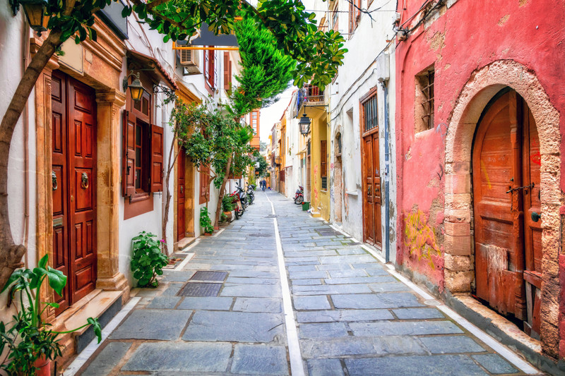 Village Street In Crete