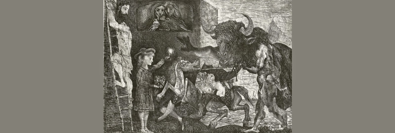 Picasso And The Minotaur Of Crete Banner