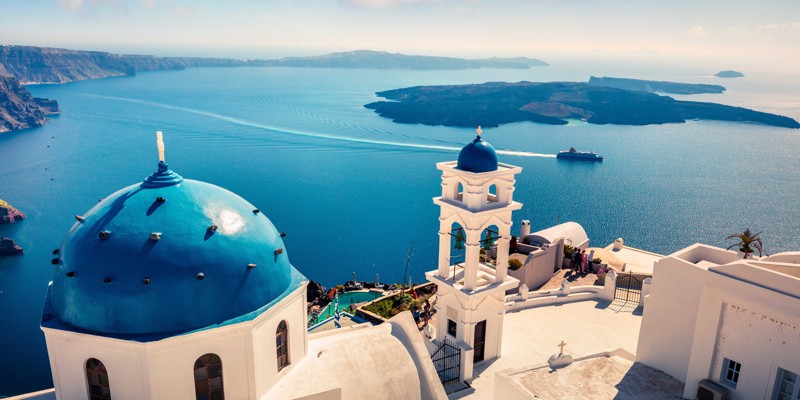 Santorini Blue Domes