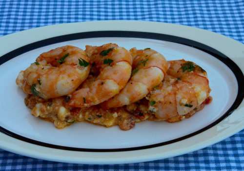 Delicious King Prawn Saganaki