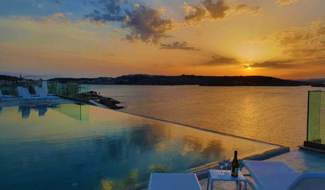 Rooftop Pool Sunset