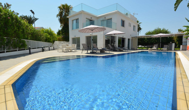 Pool area at the Olympic Garden Villa in Protaras, Cyprus