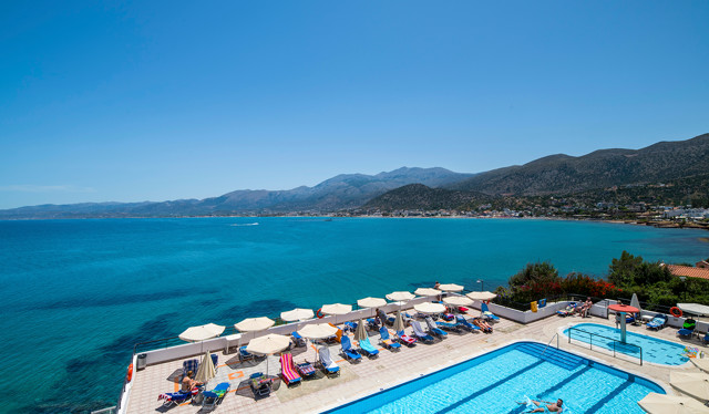Main pool area with sea views