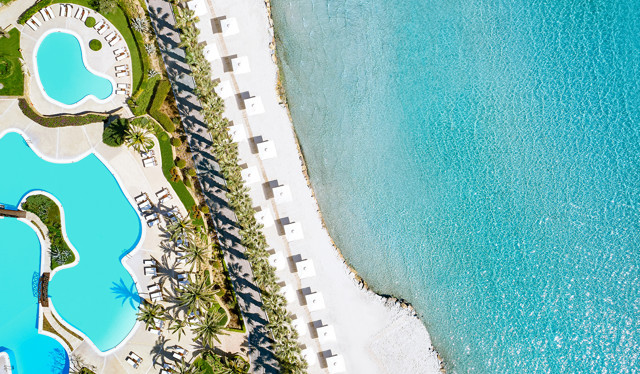 Sani Beach Aerial View