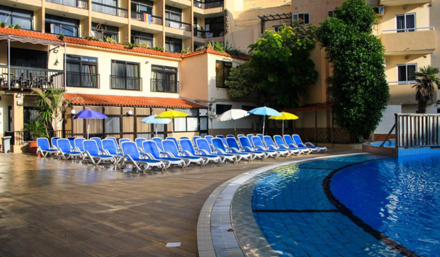 Pool area at Canifor hotel in Qawra, Malta