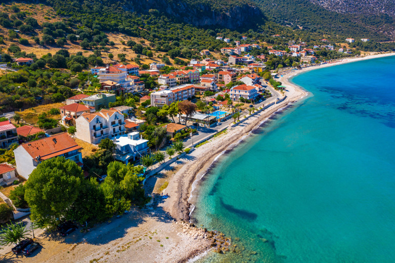 View of Poros in Kefalonia island in Greece