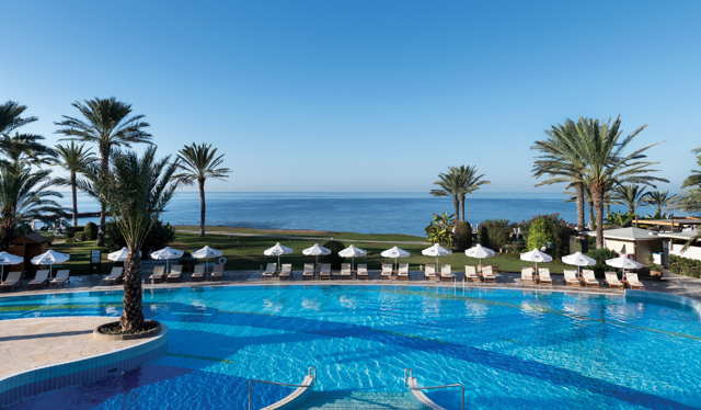 Pool with Sea View at Athena Beach Hotel