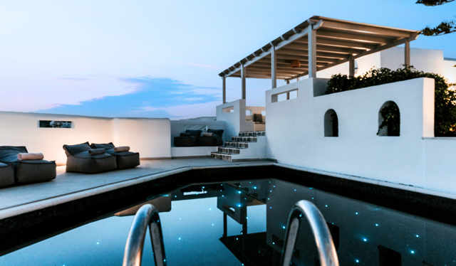 Night View of Sunrise Hotel Apartments Swimming Pool