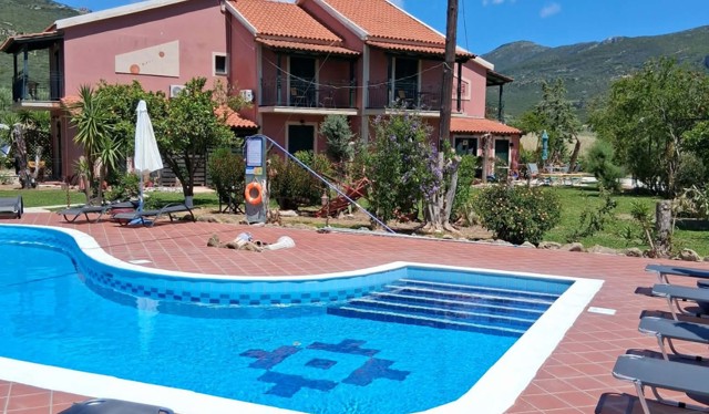 Pool Area At The Hara Apartments
